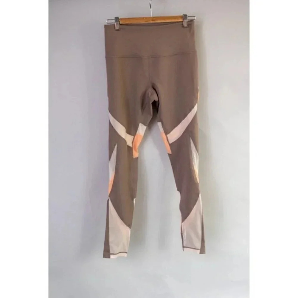 Zella | MOTO LEGGINGS | Beige & Pink with mesh cutouts | Medium‎